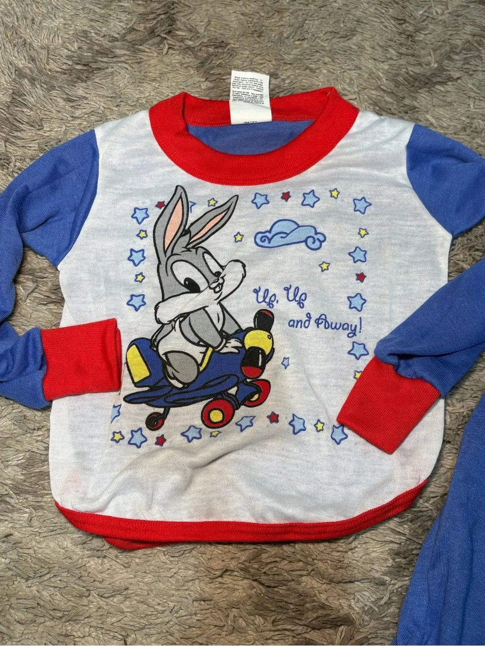 Vintage Looney Tunes 1998 Bugs Bunny Pajama Set Size 3T